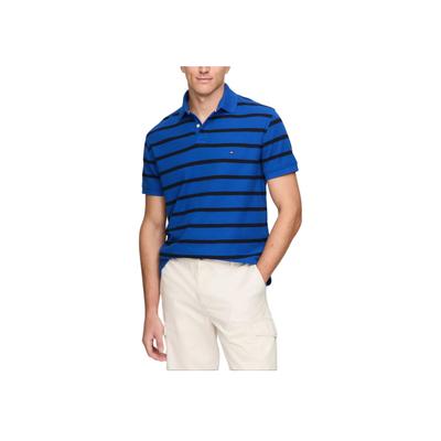 Logo Comfortable Striped Fitted Short Sleeve Polo Shirt Men Tops 78J9397-402