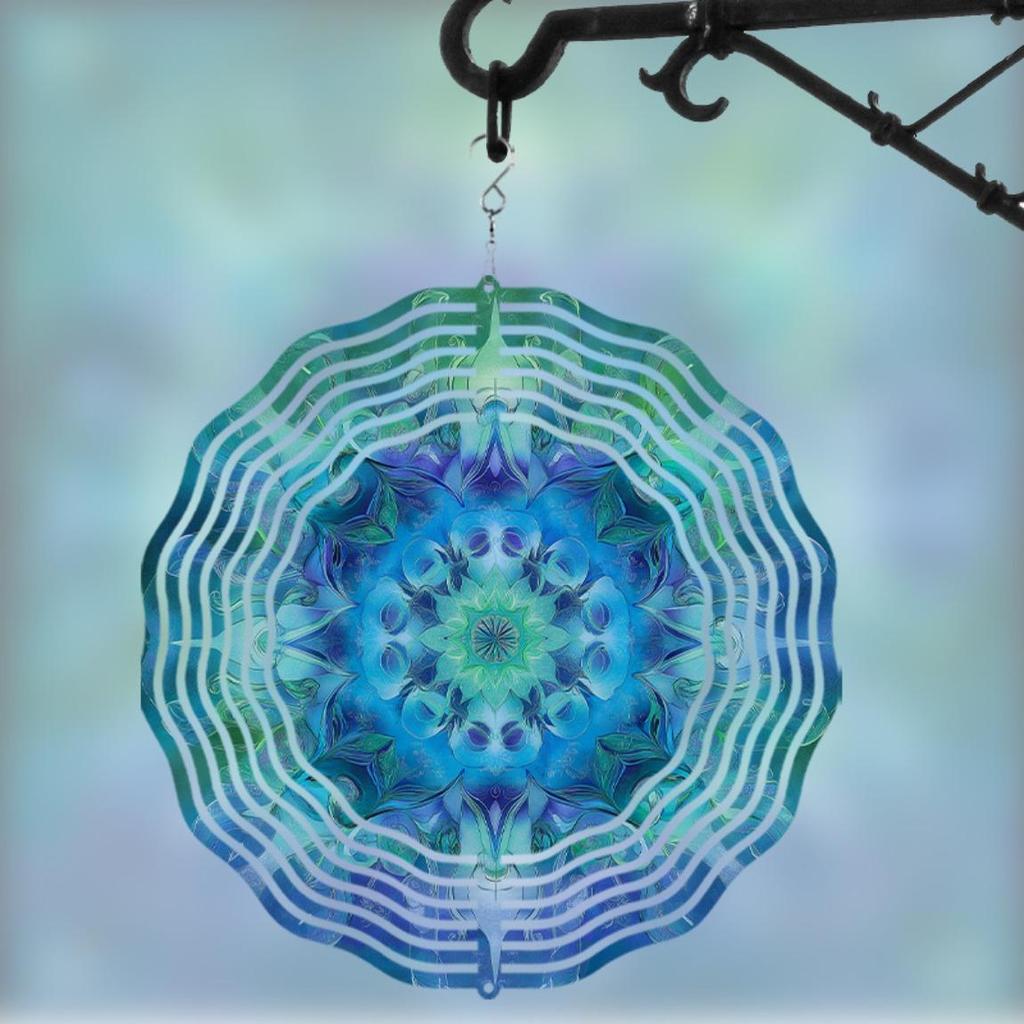 25.4cm Metal Wind Chime for Outdoor Garden Decor Rotating Hook with Spring Summer Fall Winter Design Perfect Gift for Family Friends Patio Yard