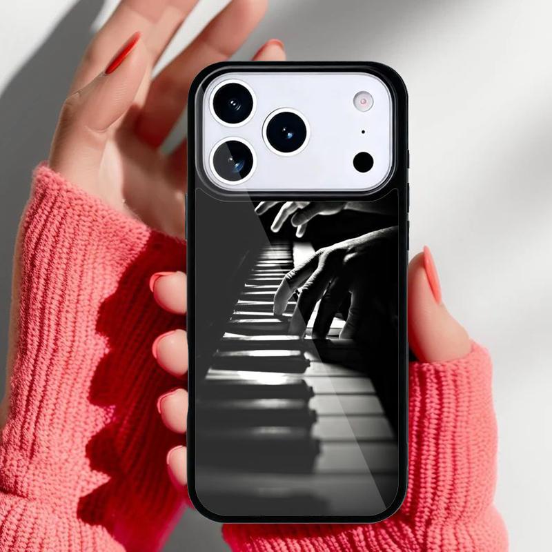 Piano Keys Musical Phone Case for iPhone 17 Air 16e 15 14 13 Pro Max Back Cover for 12 11 Pro Coque
