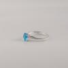 Anello Bohémien in Argento Sterling 925 con Topazio Blu Svizzero Gioielli Artigianali Per Donna CZR-27-12