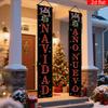 Merry Christmas Porch Sign Bunting Falling Snowflake 1 Pair Polyester Indoor Outdoor Decor