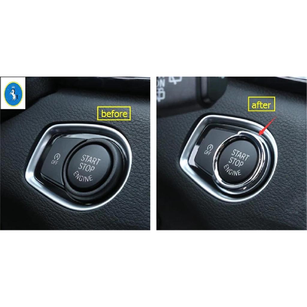 ABS Auto Motor Start Stop Druckknopf Schlüsselloses Loch Schalter Dekorationsring Innenzubehör Abdeckung Zierleiste Für BMW X1 F48 2016 -