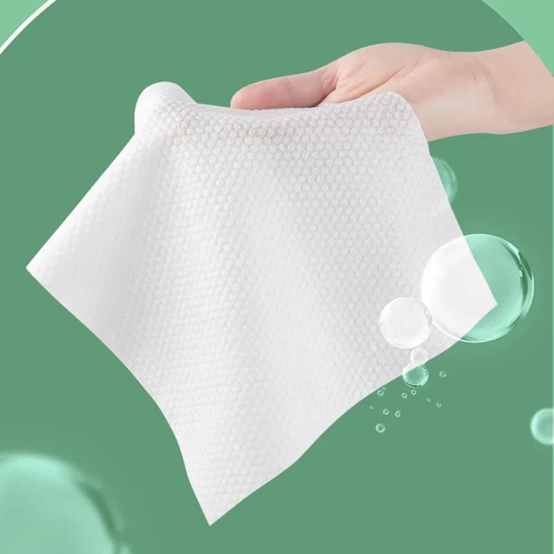 100sheet Disposable Face Towel Hanging Draw Thickened Cotton Soft Towel Beauty Cleaning Face Towel Dry Wet Use Dual Purpose