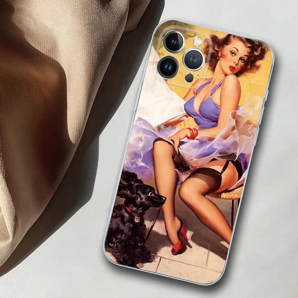 Apple IPhone14 Mobile Phone Case Poster Girl Mobile Phone Case, Painted Anti-drop Huawei Anti-drop Mobile Phone Case