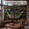 Floral Garden Theme Throw Blanket Custom Name Text Personalized Blanket Soft Cozy Blanket for Home Sofa Bed