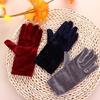 Party Winter Women Soft Autumn Driving Gloves Gold Velvet Gloves Elastic Full Finger Mittens