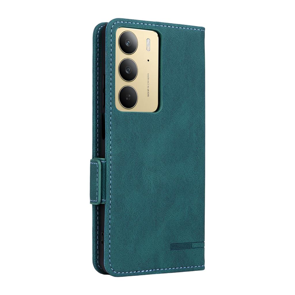 Pour Realme C75 4G Étui Portefeuille en Cuir à Rabat Housse de Téléphone avec Décoration Métallique