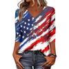 Long Sleeve Shirts for Women Womens Long Sleeve Tops Long Sleeve Tops for Women Womens Long Sleeve T Shirts Butterfly Print Flag V Neck