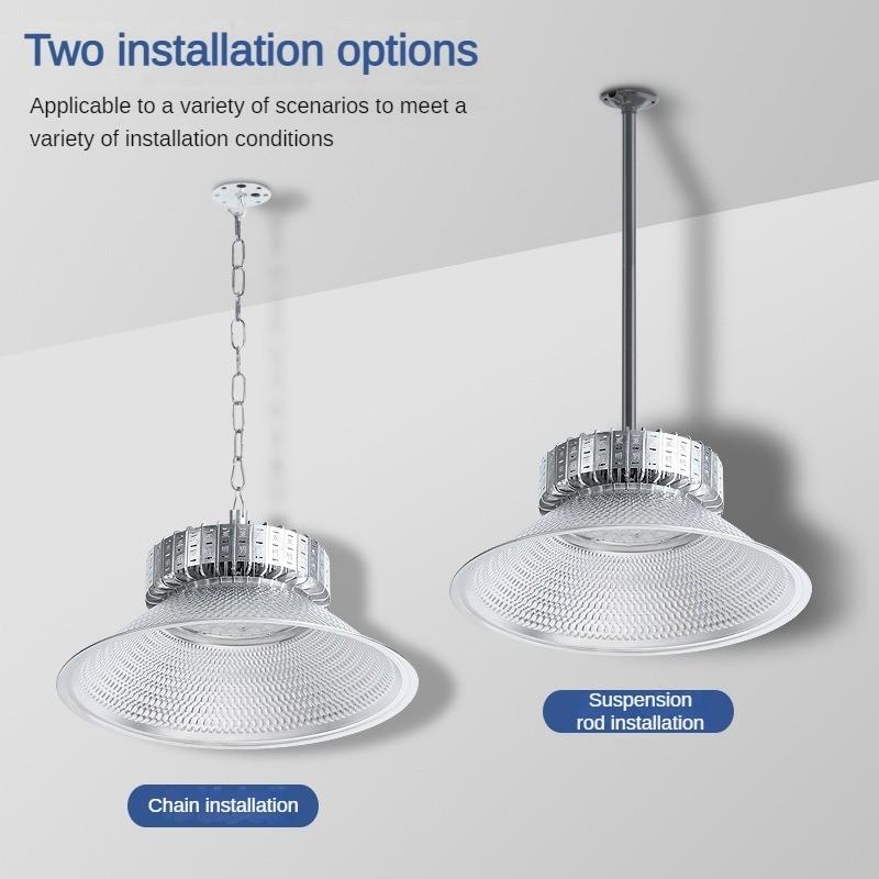 100W/150W/200W/250W/300W Led Finned Industrial Mining Light Energy-saving High Brightness Warehouse Lighting Lamp Factory Waterproof Pendant Lamp