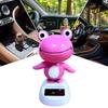 Solar Powered Shaking Head Ornament Car Dashboard Decorations Frog Car Dashboard Decor for Automotive Vehicle Sedan Automobile