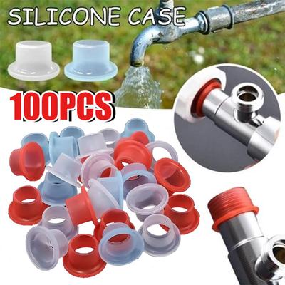 Junta de sellado de silicona para grifo, válvula triangular universal a prueba de fugas, conector de tubería roscado que evita goteos, hebilla de sellado de plomería