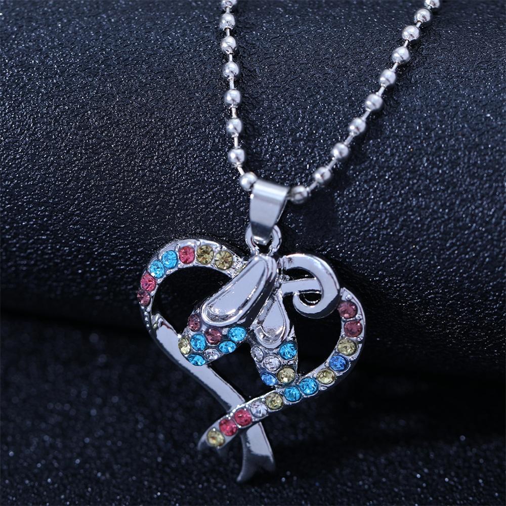 Women Girls Dazzling Crystal Dance Shoe Dress Design Necklace Full Colorful Rhinestone Pendant Beads Chain Choker