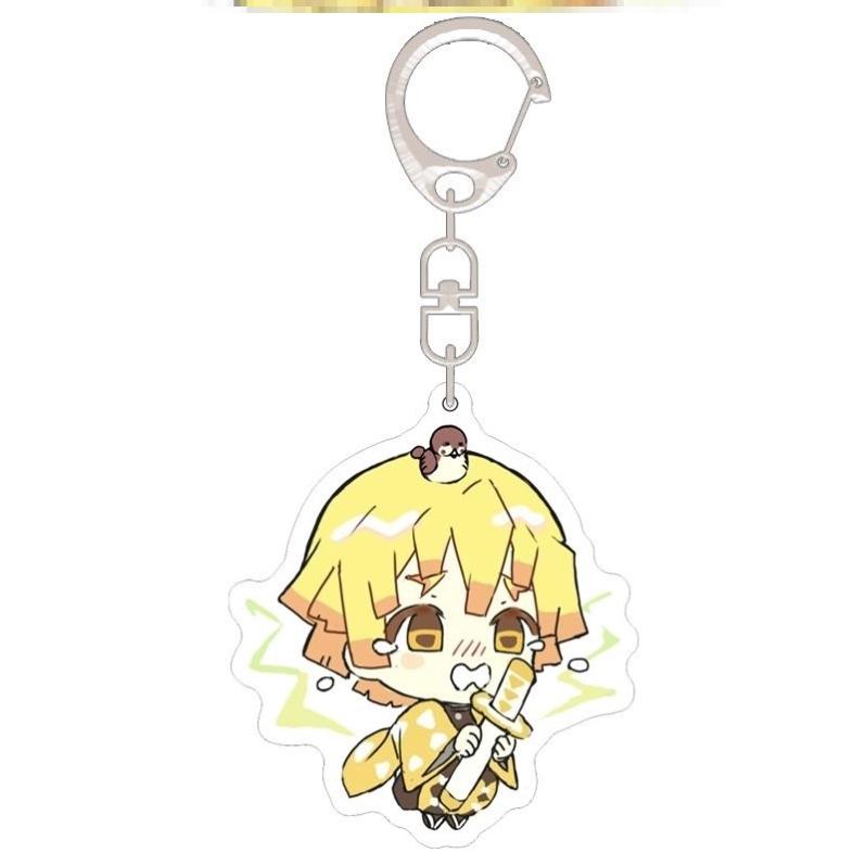 Keychain Pendant Anime Demon Slayer Kimetsu No Yaiba Kamado Tanjirou Double Sided HD Bag Pendant Gift For Fans Cosplay Props Jewelry Gift