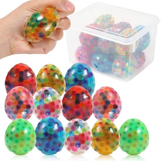Easter Egg Toy Elastic Quick Recovery Colorful Anti-stress Ball Pinch Toy Relieve Boredom Soft TPR Squeeze Egg Children Decompression Toy Party Favor