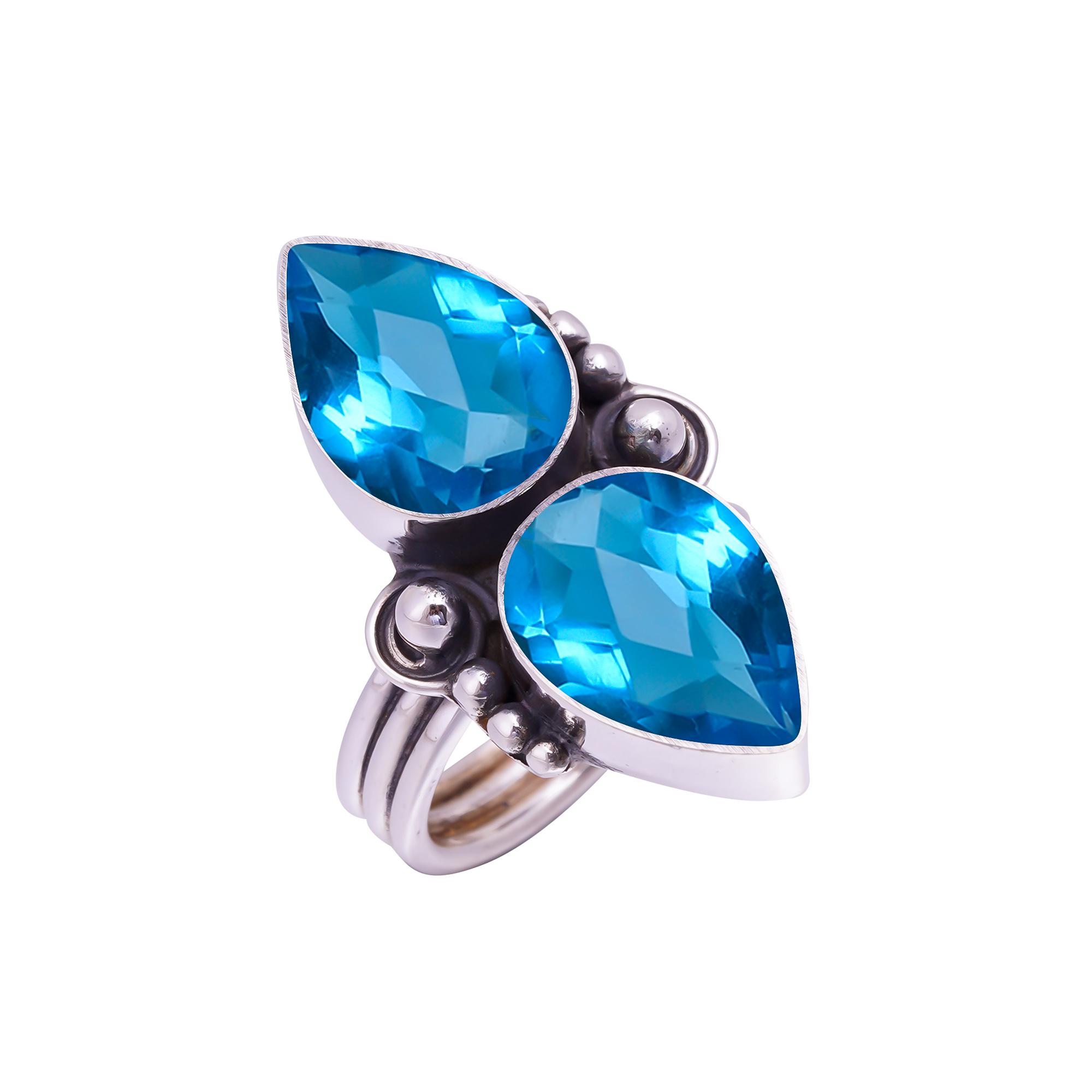 

Swiss London Blue Topaz Gemstone 925 Sterling Silver Ring V9363, Blue Ring, Pear Ring, Valentin s Day Gift, Gift For Her, Birthday Gift, Handmade Jewe
