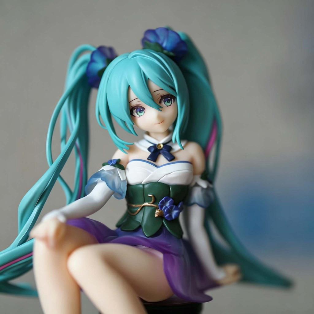 Hatsune Miku Cuteanime Figure Sitting Beauty Girl Ornament Kawaii Action Figure Pvc Room Decor Collectible Model Doll Toy Gifts