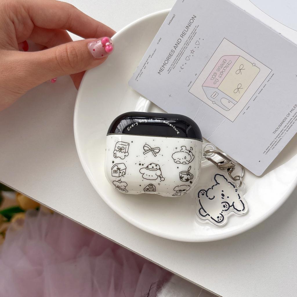 Line Korean puppy suitable for AirPods 1st generation all-inclusive anti-drop Bluetooth headset cover 1/1st generation chain case new 1st generation