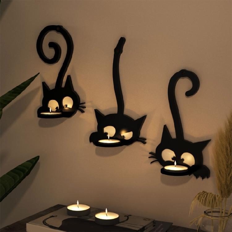 Resin Mould for Crafting Cats Shaped Candle Holder Silicone Decorative Wall Art Decoration Mould DIY Crafting Supplies