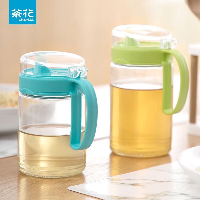 Camellia Glass Anti-Leak Oil Dispenser Bottle