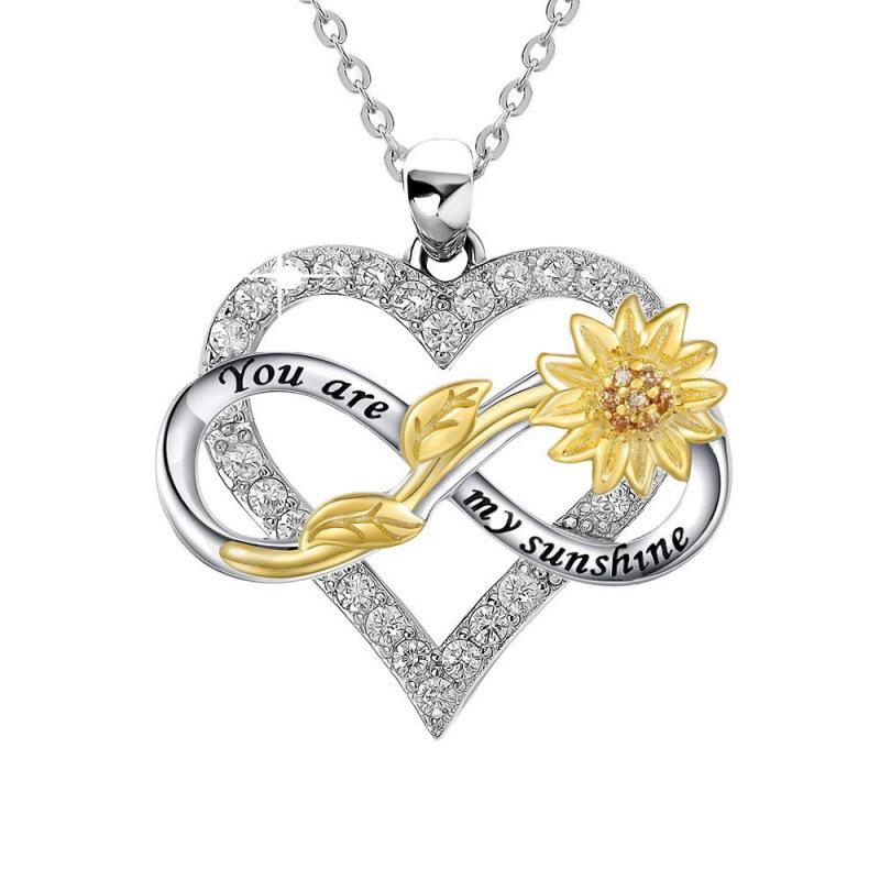 Dual-Color Sunflower Necklace for Women - European & American Fashion Jewelry