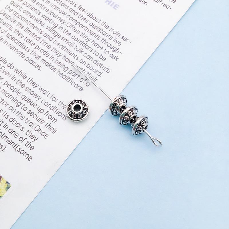Retro Antique Tibetan Silver Spacer Beads for DIY Jewelry - Large Hole Alloy Beads for Bracelets & Necklaces