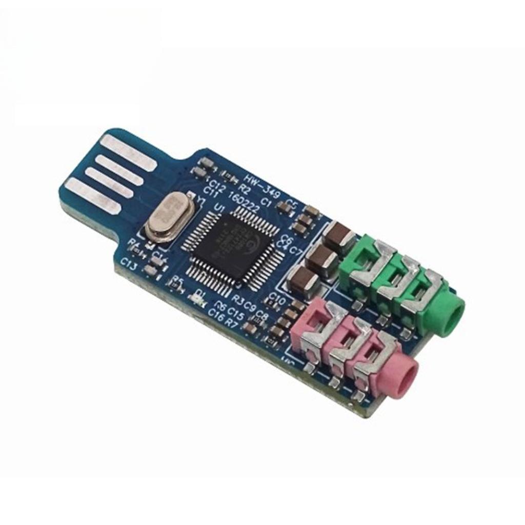 CM108 USB Sound Card Module, External Audio Card Plug and Play for Desktop Laptop Computer
