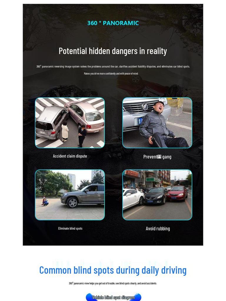 9/10-Zoll Android Octa-Core 360° Panoramisches All-in-One mit drahtloser Apple- und Android-Kompatibilität (2+32/4+64)