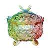 Colorful Handcraft Glass Storage Jar for Treats Home Organization Display P9YB