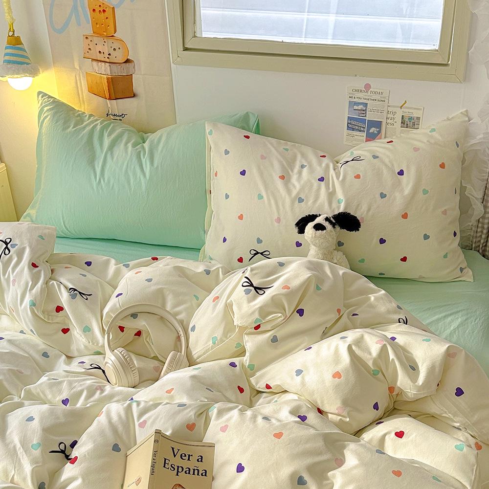 Cartoon Washed Cotton Pillowcases - Adult Spring Pair 48x74cm