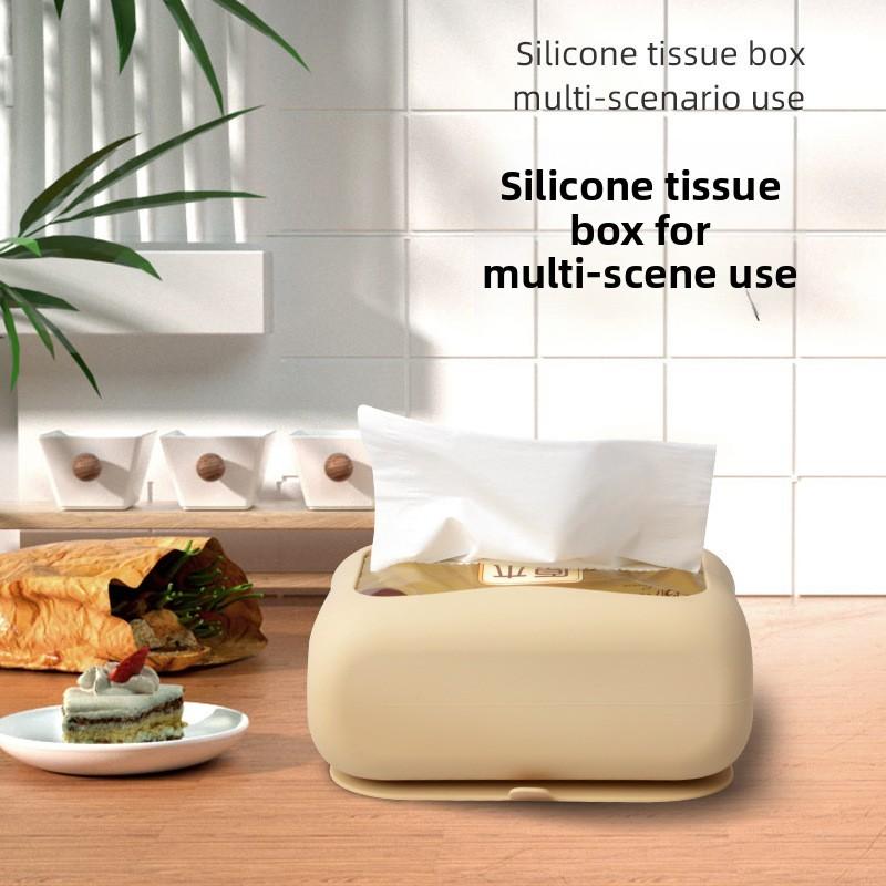 Multifunction Silicone Tissue Box Wall Mount Removable For Bathroom Kitchen