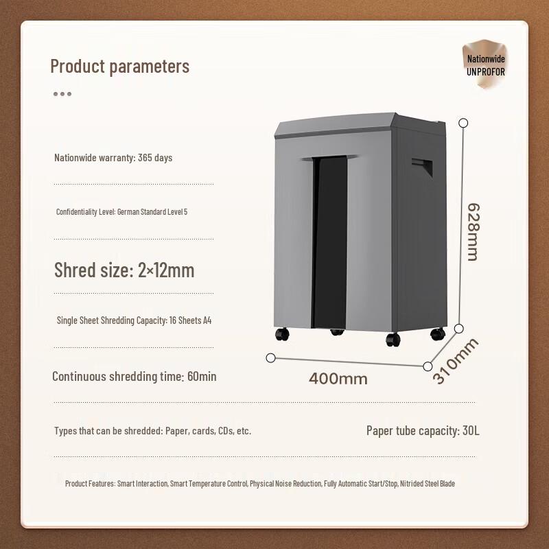 Deli 9906 Commercial P-5 Paper Shredder CN Plug (adapter Included)