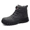 Fashion 2024 Winter Velvet Men Work Safety Shoes Construction Site Indestructible Waterproof Steel Toe Cap Boots Male Footwear
