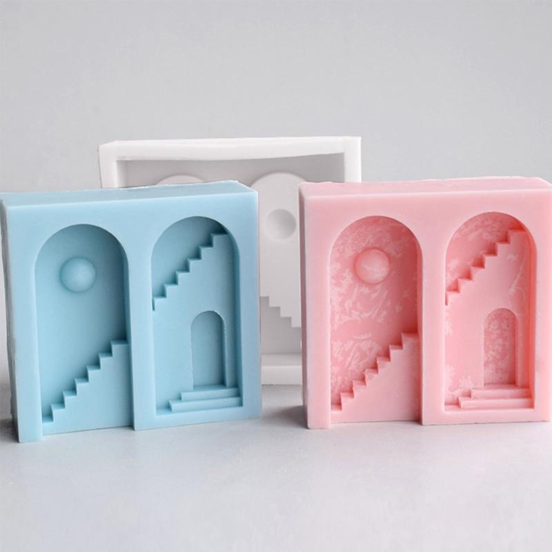 Geometric Soap Molds Scented Candle Mold Arch Ladder Shape Silicone Craft Moulds Silicone Material for Hand-Making Lover