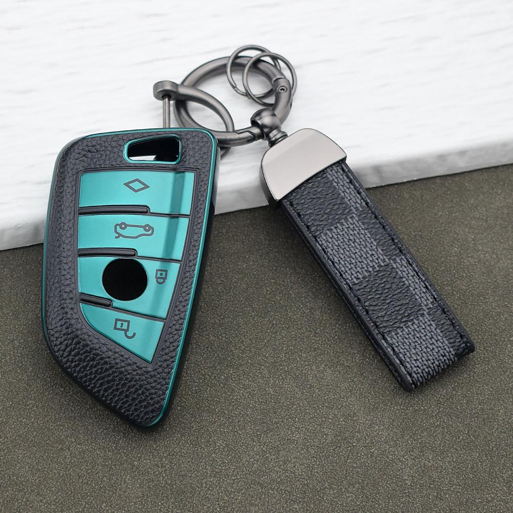 Premium Tpu Leather Key Fob Cover For Bmw 3 Series 5 Series X5 X3 X1 X6 X7 1 6 7 Series G20 G30 G01 F48 F15 F16 G02 G11 Keychain