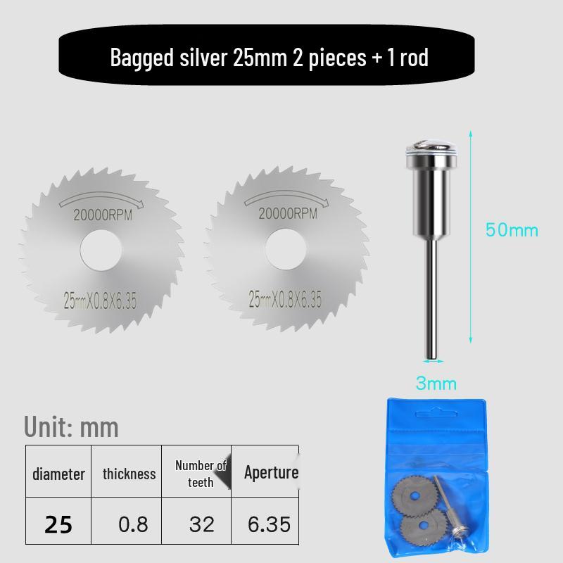 High-Speed Steel Circular Saw Blade Set for Wood, Plastic & Metal - Miniature Size for Hand Drills & Electric Grinders