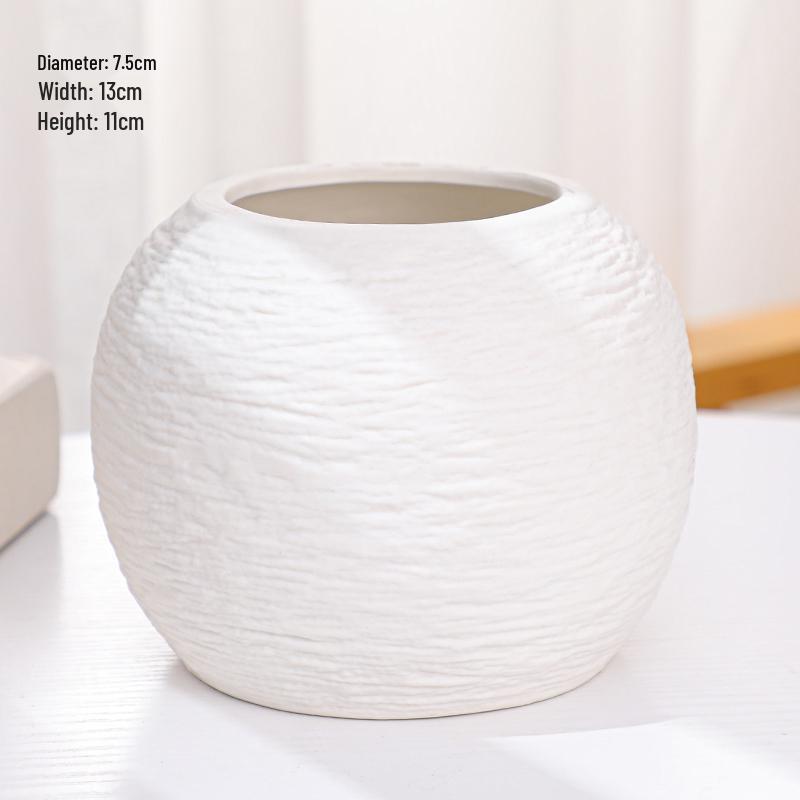 Modern Nordic Ceramic Dried Flower Vase - Minimalist Hydroponic Container for Home Decor