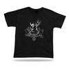 Malasorte Demon Angel Skeleton Skull Black and White Modern T Shirt Apparel