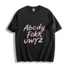 Pink Leopard-Print Alphabet ''Abcdy FokR Uwyz'' Graphic T-Shirt Mens Womens Tees Top