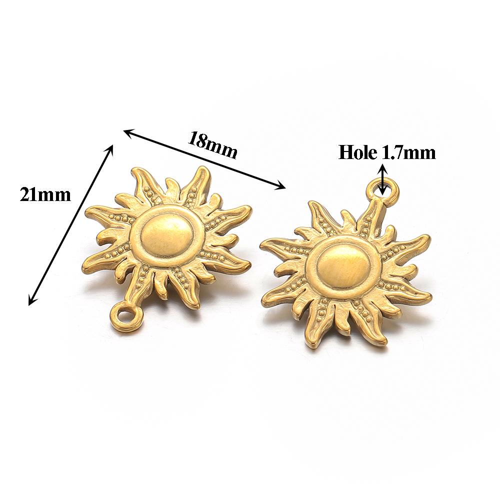 5pcs Stainless Steel Heart Sun Flower Charms Cross Pendant for DIY Necklace Earrings Making Jewelry Findings Bracelets Supplies