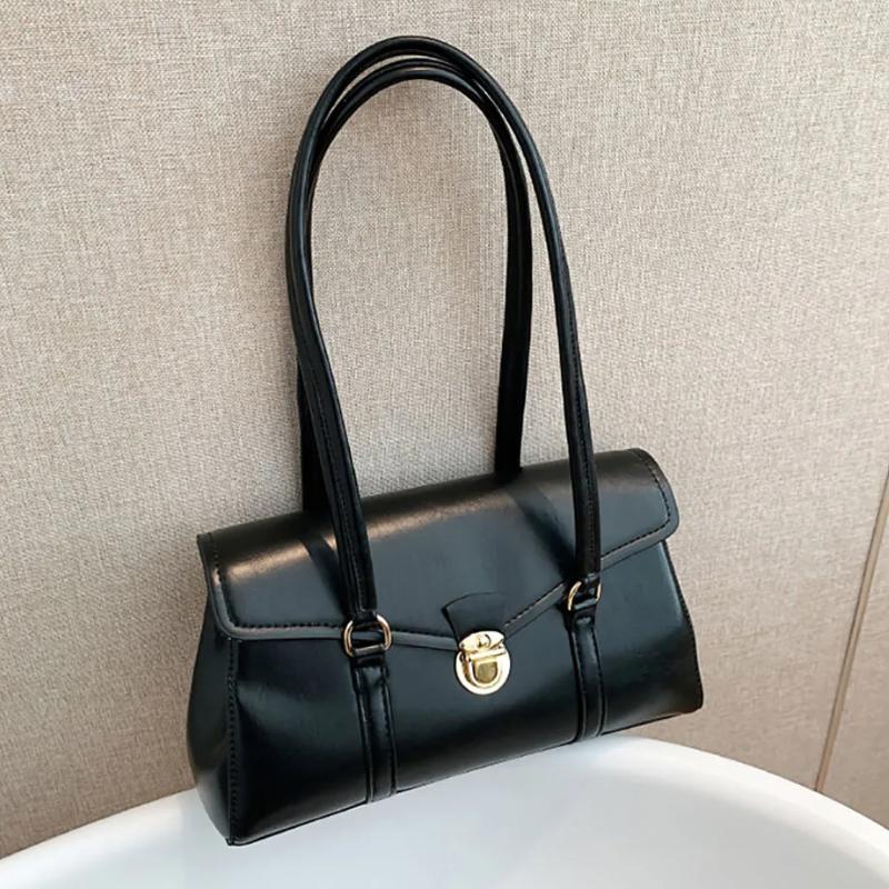 England Retro Shoulder Bags High-Grade Sense Underarm Tote Bag Vintage Red Ladies Commuter Bag PU Leather Handbag Purse