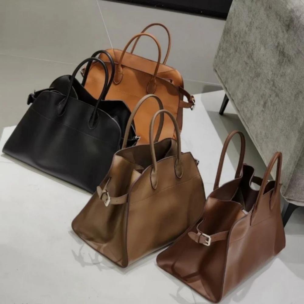 Nová aktovka z hovězí kůže s velkou kapacitou Velkokapacitní přenosná taška přes rameno Jednoduchá a všestranná ležérní dámská taška