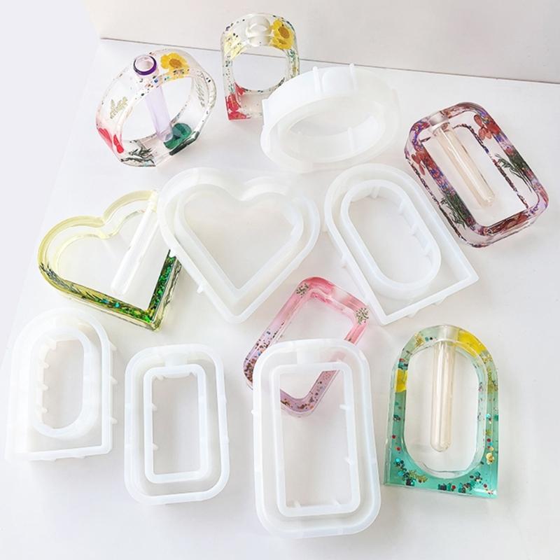 Hydroponic Mould Flowerpot Vase Epoxy Resin Crystal Glue Molds Round Square Heart Test Tube Flower Breeding Silicone
