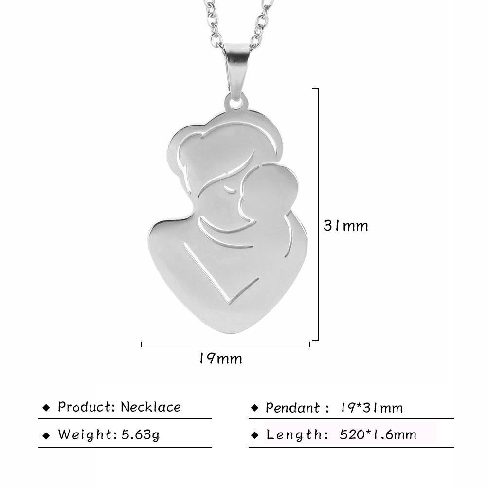 

Cazador Lovely Family Pendant Necklaces Mom Dad Children Baby Pregnant Woman Stainless Steel Choker Jewelry Mother Day Gift New