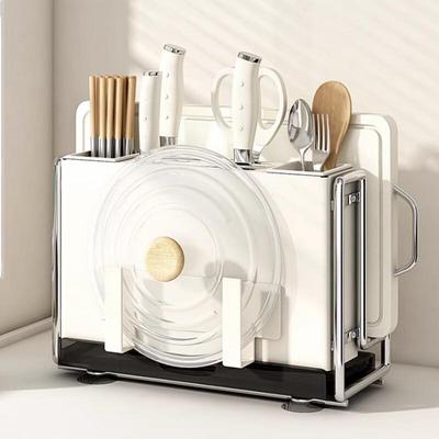 No-Drill Wall-Mounted Kitchen Organizer Rack