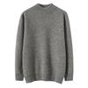 Men's Thickened Cashmere Sweater, Half-High Neck Pullover, Heather Yarn, Long Sleeves, Warm Base Layer