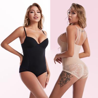 Eingehakter BH-Verschluss Offener Schritt Bodysuit Formwäsche, Bauchkontrolle Taillenstraffung Ganzkörperformer