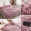 Skin-friendly Plaid Coral Fleece Blanket Solid Color Sofa Blanket Sleeping Blanket  Summer