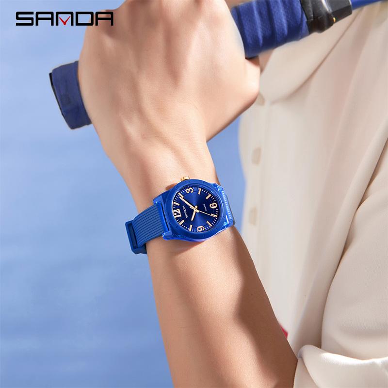 Fashion SANDA Top Brand New 6277 Silicone Strap Children's Watch Waterproof Luminous Hands Leisure Student Sports Quartz Watches