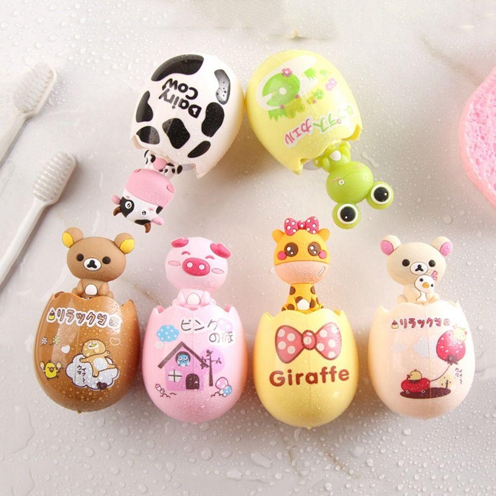 Double Suction Cup Animal Children Toothbrush Holder Cartoon Toothbrush Rack  Household