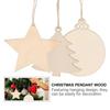 30Pcs Wooden Christmas Craft Shapes DIY Xmas Tree Decoration Hanging Baubles